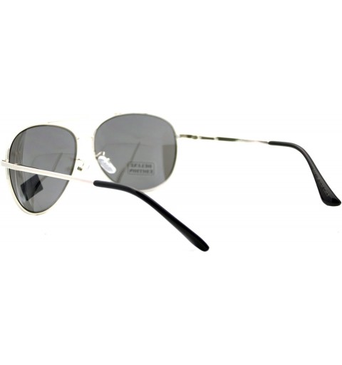 Aviator Air Force Classic Round Aviator Sunglasses Silver - Mirror Lens Spring Hinge - CI187KWWHK2 $23.75