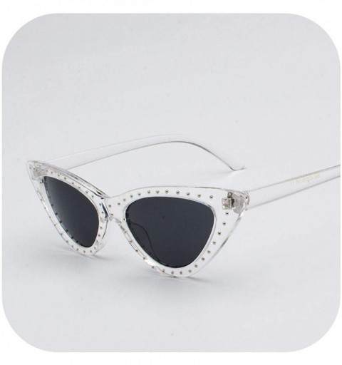 Cat Eye Lady Hip-hop Rock Small Cat Sunglasses Men Women Retro Metal Frame Eye Vintage Tiny Rivet Punk Sun Glasses - 1 - CQ19...
