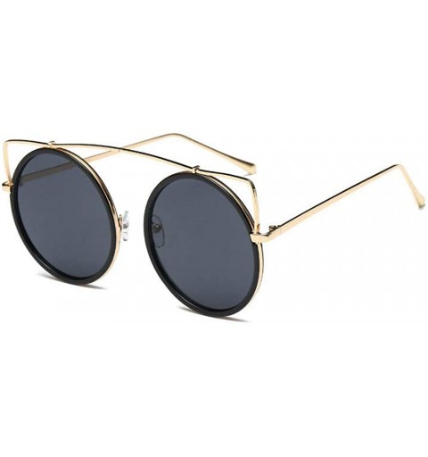 Aviator Men Women Clear Lens Sunglasses Metal Spectacle Frame Fashion Sunglasses - B - CS18SRQLE9K $8.75