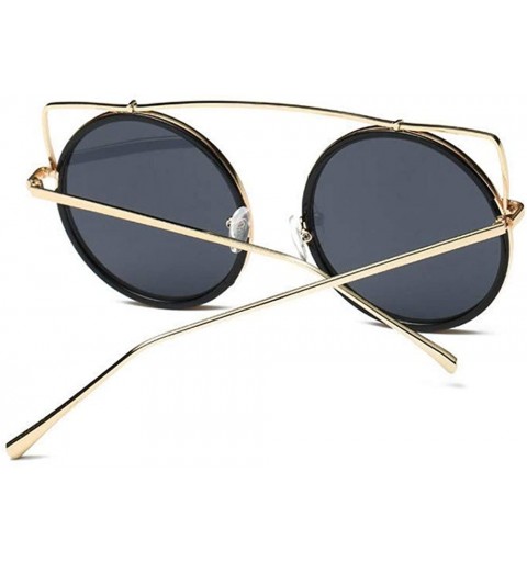Aviator Men Women Clear Lens Sunglasses Metal Spectacle Frame Fashion Sunglasses - B - CS18SRQLE9K $8.75