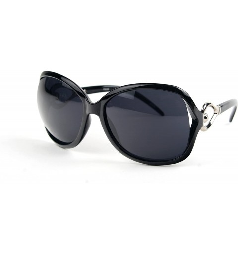 Oversized Women Oversized Trendy Fashion Sunglasses P2039 - Black-smoke Lens - C311BS1VDRB $13.73