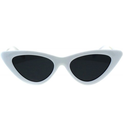 Cat Eye Womens Retro Classic Cat Eye Plastic Mod Sunglasses - White Black - CT18EIALYL3 $8.33