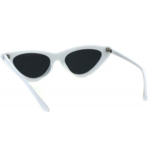 Cat Eye Womens Retro Classic Cat Eye Plastic Mod Sunglasses - White Black - CT18EIALYL3 $8.33