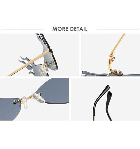 Square Sunglasses Polarized Protection Frameless Colorful - Black B - C51983RIT7Q $10.18