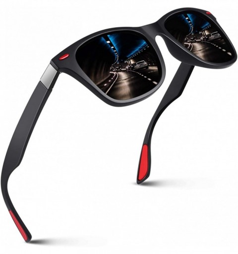 Square Polarized Sunglasses for Men Retro Classic Square Frame Shades SR003 - Z 0 Matte Black Frame Black Lens - CQ18T846XOE ...