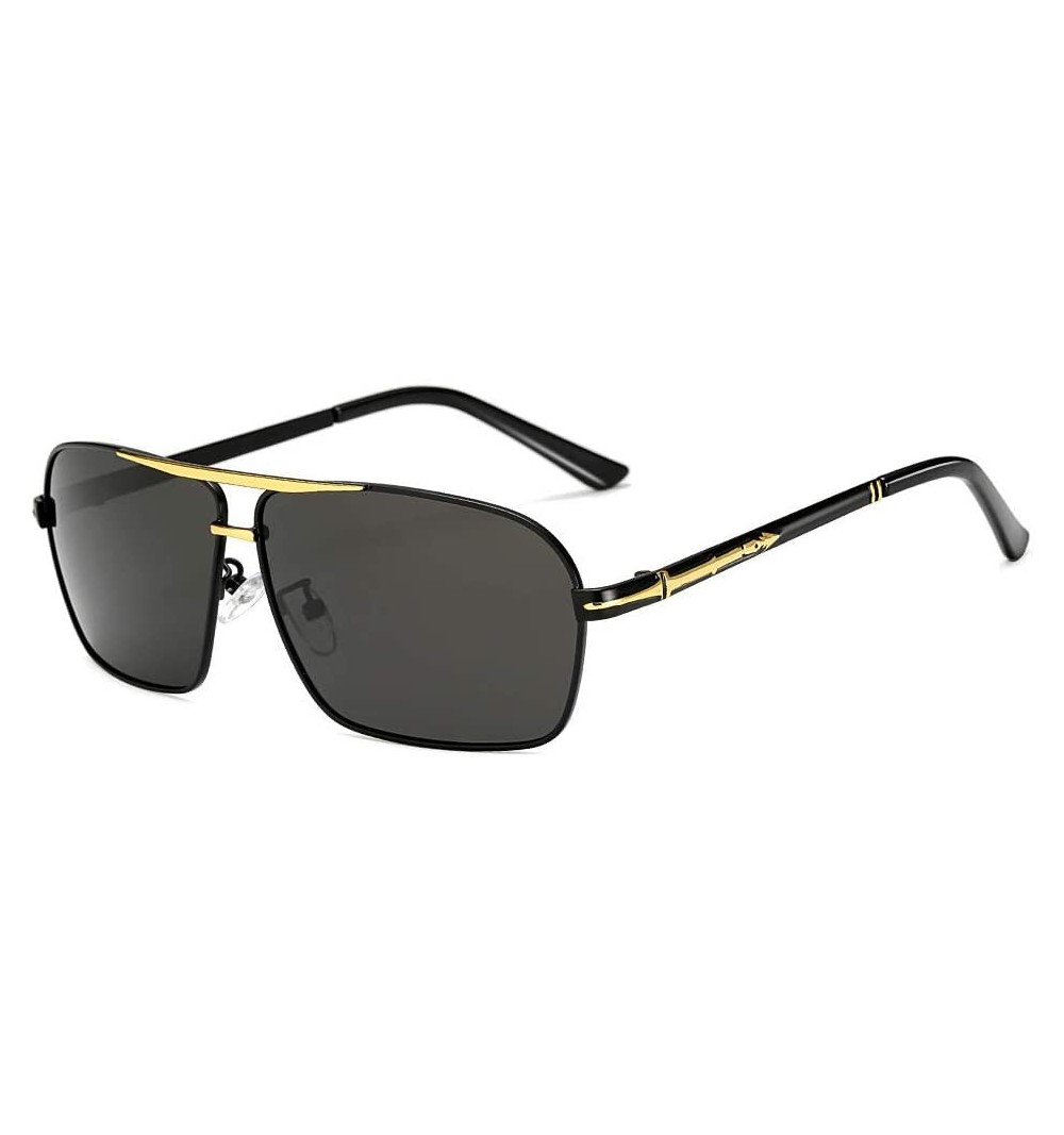 Square Men Polarized Sunglasses Sunglasses Wholesale Driver Driving Color Film Blue Square Sunglasses (Color 4) - 4 - CQ18U68...