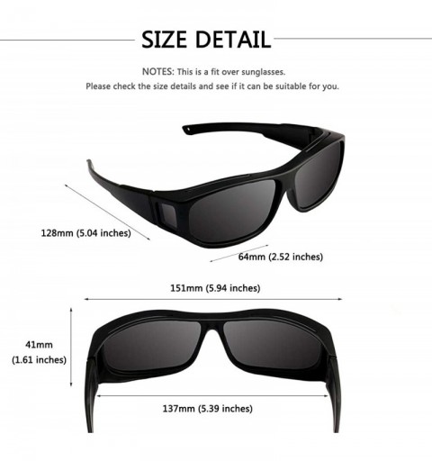 Square Unisex Wear Over Prescription Sunglasses - Polarized Fit Over Sun Glasses - Matte Black Frame Gray Lens - CX18MG07CDT ...