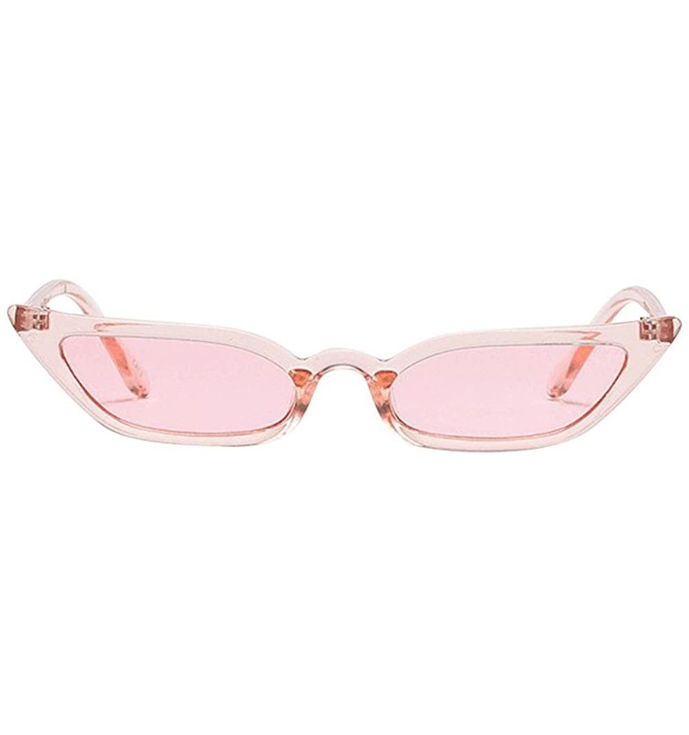 Cat Eye Sunglasses Vintage Goggles Plastic Classic - Pink - CI197X6XM2Y $6.04
