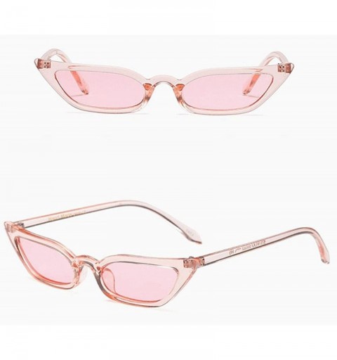 Cat Eye Sunglasses Vintage Goggles Plastic Classic - Pink - CI197X6XM2Y $6.04