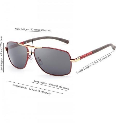 Sport Polarized Sunglasses for Men UV400 Protection Lenses Metal Frame - Brown - CA11ZYDPCGH $14.17