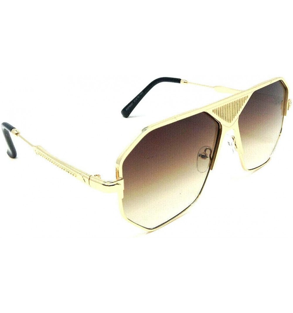 Aviator Luxury Elegant Pilot Retro Aviator Sunglasses - Gold Metallic Black Frame - CC18ZEALG7K $10.06