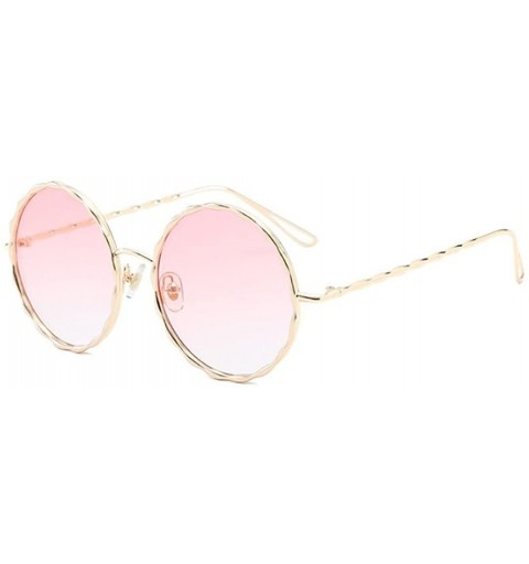 Oversized Hippie Retro Groovy Gradient Oversize Circle Lens Round Lennon Sunglasses - C4 - C2183KUDQZG $31.52