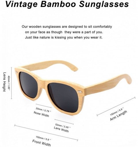 Round Polarized Sunglasses Floating Handmade Glasses - Bamboo - CS182L6T28L $24.42