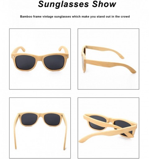 Round Polarized Sunglasses Floating Handmade Glasses - Bamboo - CS182L6T28L $24.42