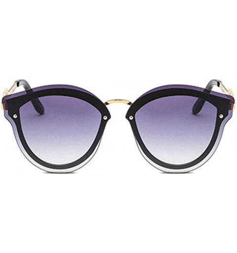 Rectangular Unisex Retro Cat Eye Metal Frame Oversized Plastic Lenses Sunglasses - Gray - CW18N78C39I $10.08