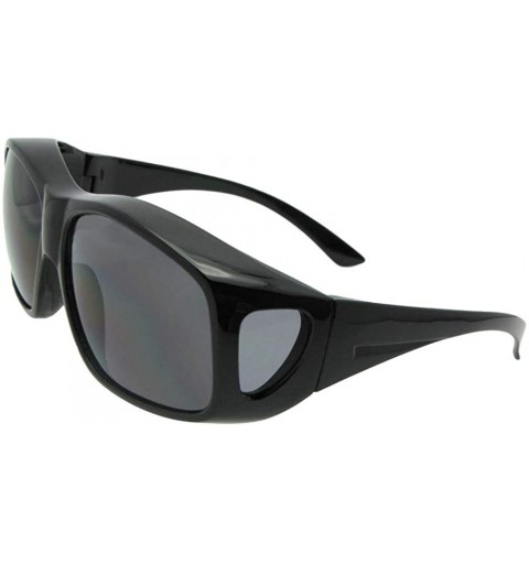 Wrap Largest Non Polarized Fit over Sunglasses F19 - Black Frame-non Polarized Gray Lenses - CW18E2XILQX $15.64