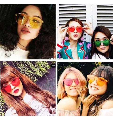 Round Unisex Fashion Candy Colors Round Outdoor Sunglasses - Orange Yellow - C0190L8SRUI $21.03