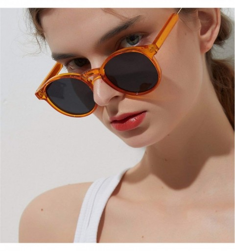 Shield Retro Classic Round Eye Sunglasses Fashion Women Luxury Vintage Mirror Yellow Eyewear Metal Frame Sun Glasses - 2 - CD...