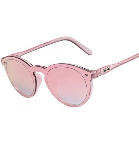 Aviator Women Sunglasses Oval Fashion Female Men Retro Reflective Mirror C01Blue - C05gray - CA18XQZONKR $13.08