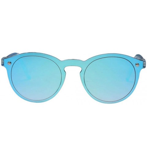 Aviator Women Sunglasses Oval Fashion Female Men Retro Reflective Mirror C01Blue - C05gray - CA18XQZONKR $13.08