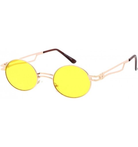 Round Retro Fashion Wired Frame Round Lens R73 Sunglasses - Yellow - CL18ASZX3TK $8.97