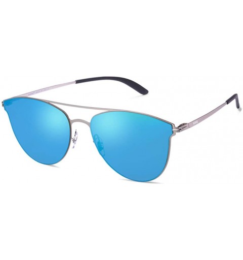 Oversized Polygonal Polarized Sunglasses for Men Women Metal Geometric Square Driving Glasses - CV18NA590Y4 $18.22