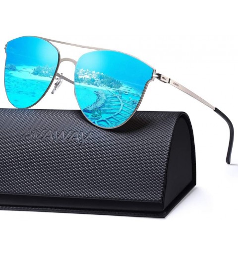 Oversized Polygonal Polarized Sunglasses for Men Women Metal Geometric Square Driving Glasses - CV18NA590Y4 $18.22