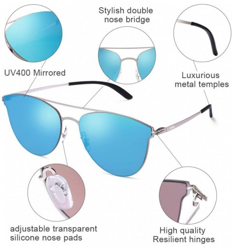 Oversized Polygonal Polarized Sunglasses for Men Women Metal Geometric Square Driving Glasses - CV18NA590Y4 $18.22