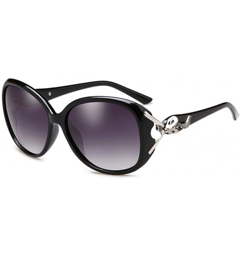Aviator Women's Fashion Polarized Sunglasses UV 400 Lens Protection - Black - CS18R6A9MAN $49.13