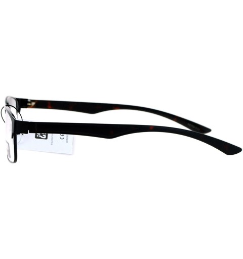 Rectangular Nerd Narrow Rectangular Metal Rim Nerdy Eyeglasses - Black - C712KRWS5W7 $15.30