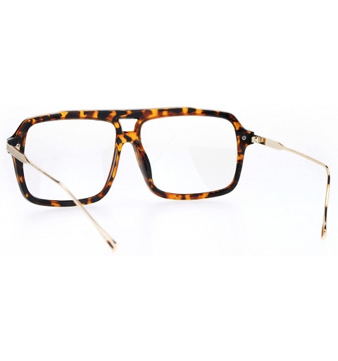 Square Clear Lens Glasses Mens Fashion Square Designer Frame Eyeglasses UV 400 - Brown Tort - CP182LEL4UO $16.04