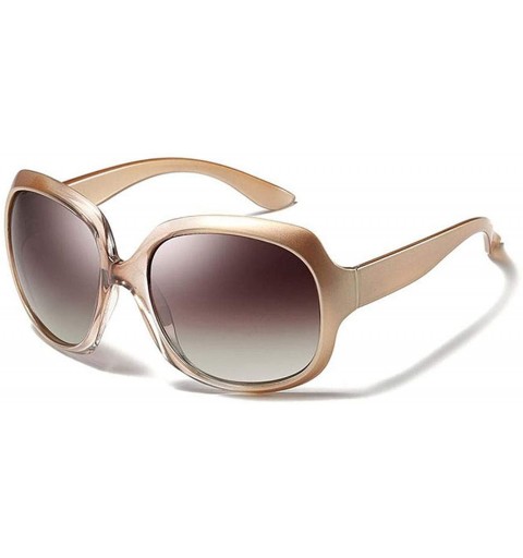 Oversized Luxury Oversized Polarized Sunglasses Women Elegant Er Sun Glasses Driving Ladies Sunglass Out - Champagne - CA199C...