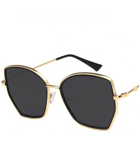 Square Unisex Sunglasses Fashion Gold Blue Pink Drive Holiday Square Non-Polarized UV400 - Gold Grey - CJ18RLIY577 $11.25