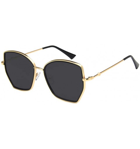 Square Unisex Sunglasses Fashion Gold Blue Pink Drive Holiday Square Non-Polarized UV400 - Gold Grey - CJ18RLIY577 $11.25