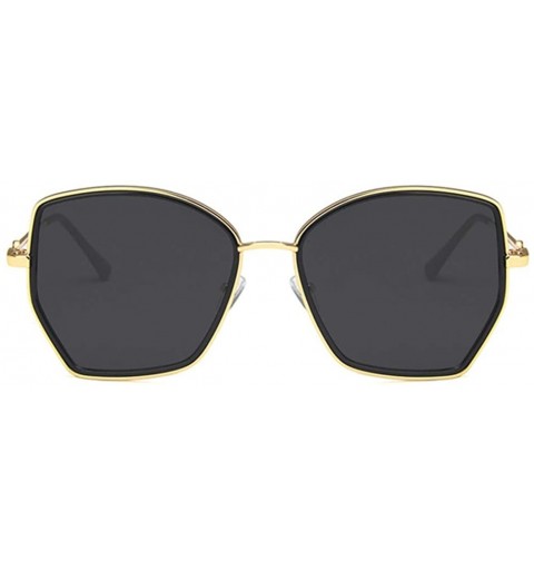 Square Unisex Sunglasses Fashion Gold Blue Pink Drive Holiday Square Non-Polarized UV400 - Gold Grey - CJ18RLIY577 $11.25