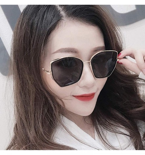 Square Unisex Sunglasses Fashion Gold Blue Pink Drive Holiday Square Non-Polarized UV400 - Gold Grey - CJ18RLIY577 $11.25