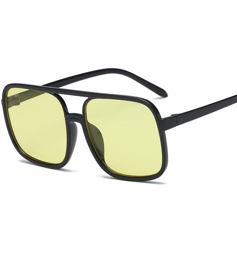 Square Square Sunglasses Men Brand Designer Mirror Women Sunglasses Male Sun Glasses Man - 15977 C3 Yellow - CI18S9E3XCA $11.42