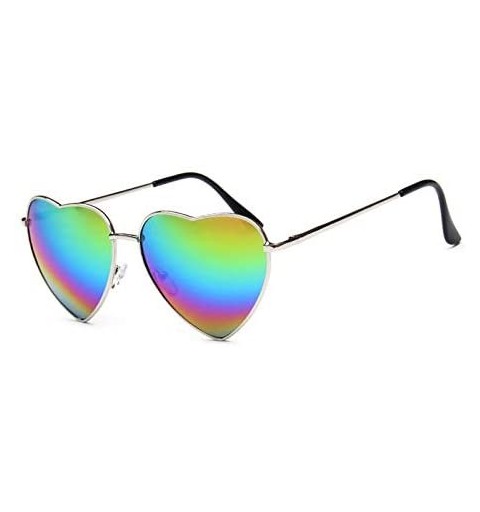 Oval Vintage Heart Sunglasses Goggles for Women Men Retro Sun Glasses UV Protection - Style2 - CX18RMD2MM6 $8.03