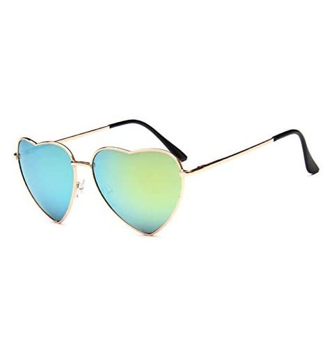 Oval Vintage Heart Sunglasses Goggles for Women Men Retro Sun Glasses UV Protection - Style2 - CX18RMD2MM6 $8.03