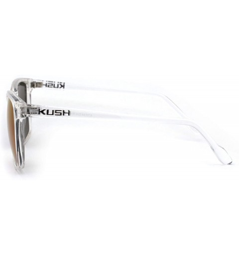 Rectangular Mens Clear Frame Rectangular Mirror Lens Sunglasses - Teal Mirror - C1194UGM42I $12.73