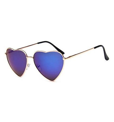 Oval Vintage Heart Sunglasses Goggles for Women Men Retro Sun Glasses UV Protection - Style2 - CX18RMD2MM6 $8.03