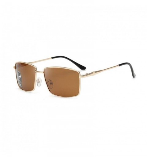 Square Square Photochromic Sunglasses Anti Ultraviolet Polarized - Gold Frame Tea Flakes - CY190T840WO $17.60