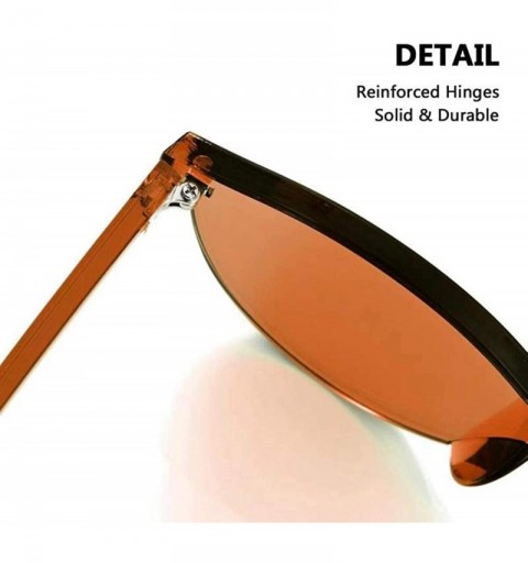 Round Rimless Sunglasses Oversized Colored Transparent Round Eyewear Retro Eyeglasses for Women Men - Coffee - C118Y09H8KL $7.01