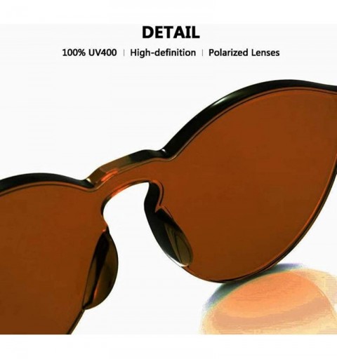 Round Rimless Sunglasses Oversized Colored Transparent Round Eyewear Retro Eyeglasses for Women Men - Coffee - C118Y09H8KL $7.01