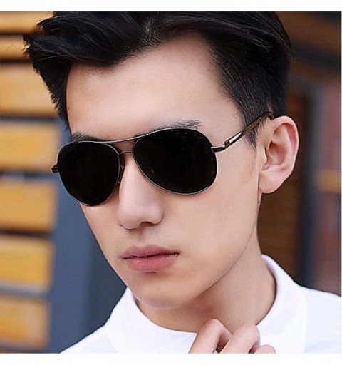 Round Photochromic Pilot Polarized Sunglasses Men Women Driving Chameleon Discoloration Sun Glasses Shades - C9197Y7NTNZ $18.14