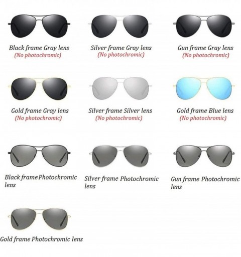 Round Photochromic Pilot Polarized Sunglasses Men Women Driving Chameleon Discoloration Sun Glasses Shades - C9197Y7NTNZ $18.14