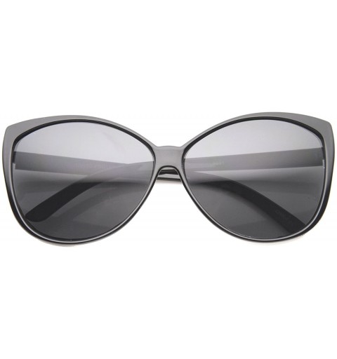 Butterfly Women's Oversize Butterfly Gradient Lens High Sitting Temples Cat Eye Sunglasses 62mm - Black / Smoke - CF126OMSPIN...