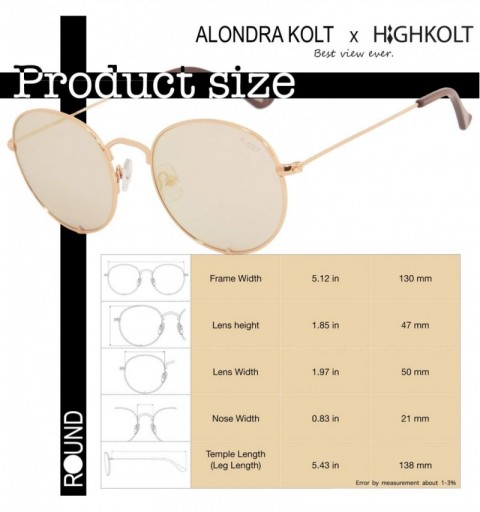 Round x HIGHKOLT The Round Sunglasses For Men and Women - Diff Vision UV400 Protection - 50mm AK2050 - CL18NCUGWON $39.76