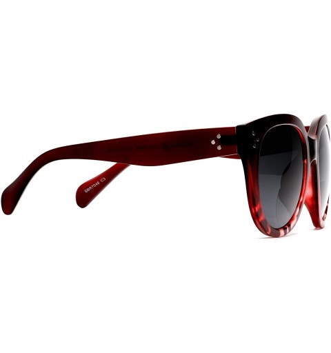 Square Bifocal Sunglasses for Women Oversized Reading Round Readers Under the Sun - Burgundy - CF18G332LTI $17.76
