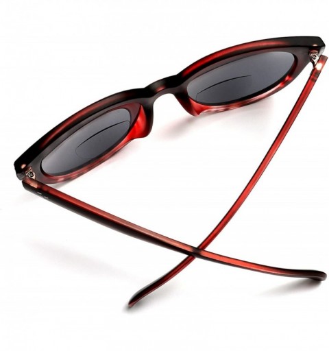 Square Bifocal Sunglasses for Women Oversized Reading Round Readers Under the Sun - Burgundy - CF18G332LTI $17.76
